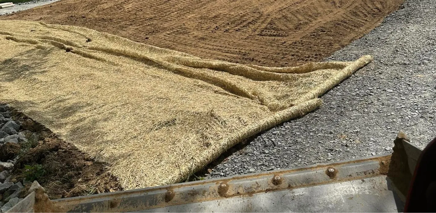 Straw Mat Installation Straw Mat Installation